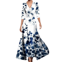 Nunna | Damen Florales Kleid – Einzigartiges Florales Kleid - Blue