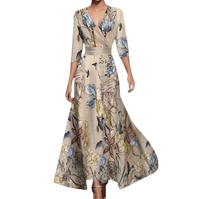 Nunna | Damen Florales Kleid – Einzigartiges Florales Kleid - Brown