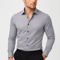 Benjamin | Herren Slim Fit Stretchhemd - Grau