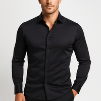 Benjamin | Herren Slim Fit Stretchhemd - Schwarz