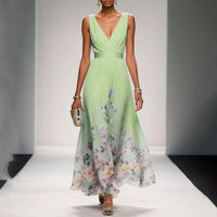 Cindy | Damen Elegantes Sommerkleid – Elegantes Kleid für den Sommer - Light Green