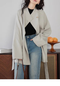 Damen Weit geschnittene Jacke mit modernen Details Nord Taschen - Khaki