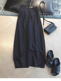 Damen Weit geschnittene schicke Hose Nord Taschen - Schwarz