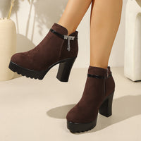 Damen Stiefeletten mit Glitzer-Detail und rutschfester Sohle - Dunkelbraun