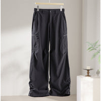Damen Technische Weite Cargo-Hose mit verstellbarem Saum und Mehrfachtaschen Nord Taschen - Nachtschwarz