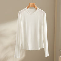 Damen Leichtes Longsleeve-Feinstrickshirt mit Raglanärmeln und Rundhalsausschnitt Nord Taschen - Weiß