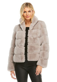 Damen Modische Daunenjacke mit hohem Kragen - Hellbraun
