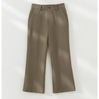 Damen Tailored-Stoffhose mit Bügelfalte, weiter Beinführung und Gürtelschlaufen Nord Taschen - Khaki