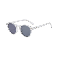 Runde Sonnenbrille mit halbtransparenter Fassung für Herren | Ideal für den täglichen Gebrauch im Freien - Transparent