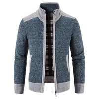 Herren Langarm-Zip-Jacke mit Taschen - Blau