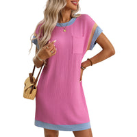 Mia | Sommerkleid Damen gerippt leicht und stilvoll - Rosenrot
