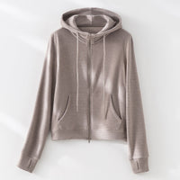 Damen weite Lounge-Hose mit elastischem Bund und Eingrifftaschen Nord Taschen - Khaki-Oberteil