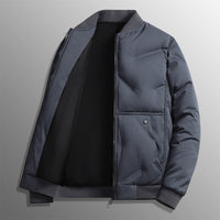 Herren Langarm Steppjacke mit Knöpfen und Taschen - Nebelblau
