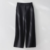 Damen Weite Wollhose mit hohem Bund und Taschen Nord Taschen - Grau