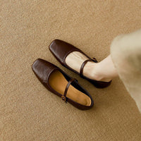 Damen Ballerinas mit modischem Riemchen - Braun