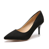 Damen nan spitze Court-Pumps mit schlankem Stilettoabsatz und gepolsterter Komfortinnensohle - Schwarz