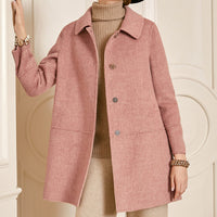 Damen zeitloser Bouclé-Mantel Nord Taschen - Rosa