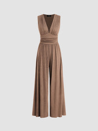 Laila | Chicer ärmelloser Jumpsuit - Camel