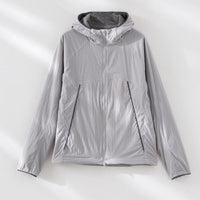 Herren leichte wind- und wasserabweisende Kapuzenjacke mit Fleece‑Innenfutter und Frontreißverschluss Nord Taschen - Grauviolett