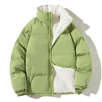Damen gesteppte Thermo-Bomberjacke mit Teddyfutter und hohem Stehkragen - Limettengrün