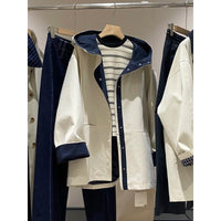 Unisex Oversized utilitarischer Trenchcoat mit kontrastiertem Innenfutter und Kapuze Nord Taschen - Ecru