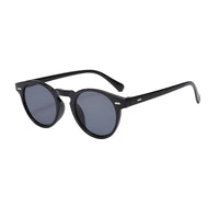 Runde Sonnenbrille mit halbtransparenter Fassung für Herren | Ideal für den täglichen Gebrauch im Freien - Schwarz