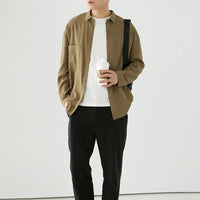 Herren Overshirt aus Baumwoll-Mix mit Brusttasche Nord Taschen - Kastanienbraun