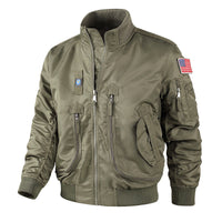 Herren Bomberjacke im Pilotendesign mit Multifunktionstaschen - Khaki