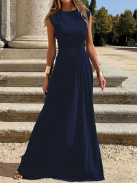 Damen Maxikleid mit elegantem Wickeldesign und schmeichelndem Schnitt - Dunkelblau