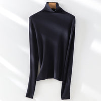 Damen Slim-Fit Feinstrick-Rollkragenpullover mit Stretch Nord Taschen - Jazzblau