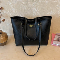 Damen elegante Tragetasche aus hochwertigem Kunstleder Nord Taschen - Schwarz