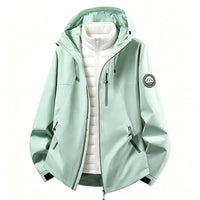 Damen Softshell-Outdoorjacke mit abnehmbarer Innenjacke - Salznebelgrün