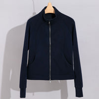 Damen Performance-Trainingsjacke mit Stehkragen und Daumenloch Nord Taschen - Dunkelblaues Oberteil