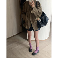 Damen Kurzjacke mit Kordelzug‑Taille, Oversize‑Ärmeln und verdeckter Reißverschluss Nord Taschen - Militärgrau