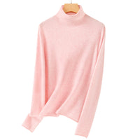 Damen Feiner Rollkragenpullover aus ultraleichtem Feinstrick mit schlanker Silhouette Nord Taschen - Rosa Blüten