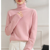 Damen Leichter Kaschmir-Mix Rollkragenpullover mit feinem Soft-Finish und schmaler Silhouette Nord Taschen - Blütenrosa