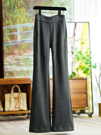 Damen Weit geschnittene Jersey-Hosen Nord Taschen - Grau