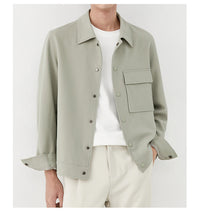 Herren Oversize-Utility-Jacke mit aufgesetzter Brusttasche und Druckknopfleiste Nord Taschen - Khakigrün