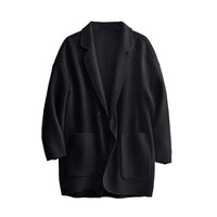Damen Oversized Wolljacke Nord Taschen - Schwarz