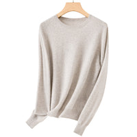 Damen Feiner Rundhals-Feinstrickpullover mit leichter Oversize-Passform Nord Taschen - Haferkamel