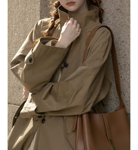 Damen Urbaner Trenchcoat Nord Taschen - Karamellbraun