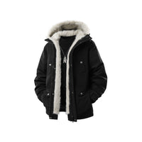 Herren Gefütterte Winterparka mit Kunstfellkapuze und Thermofutter, wind- und wasserabweisend Nord Taschen - Schwarz