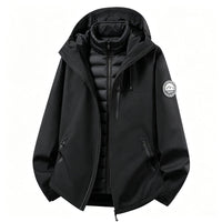 Damen Softshell-Outdoorjacke mit abnehmbarer Innenjacke - Schwarz