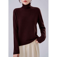 Damen Leichter Kaschmir-Mix Rollkragenpullover mit feinem Soft-Finish und schmaler Silhouette Nord Taschen - Tee‑Braun