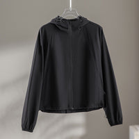 Damen Ultraleichte atmungsaktive Kapuzenjacke mit Raglanärmeln und Reißverschlusstaschen Nord Taschen - Schwarz