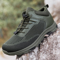 Herren Atmungsaktive Trail-Schuhe mit flexiblem Schnürsystem - Olivgrün