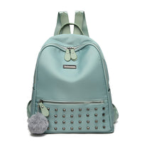 Damen modischer Rucksack mit Nieten und Pom-Pom Nord Taschen - Grün