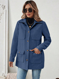 Damen Utility-Jacke mit praktischen Taschen - Blau