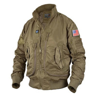 Herren Bomberjacke im Fliegerstil mit Thermofutter und Utility-Taschen - Khaki 1992