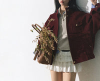 Damen Stylische Bomberjacke Nord Taschen - Angora Rot
